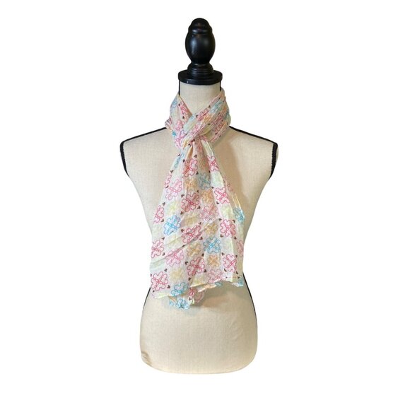 Disney Parks Womens Rectangle Scarf Wrap Mickey Mouse Multicolor Rayon - Picture 1 of 7